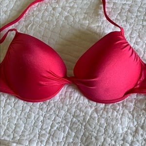 Fuchsia pink underwire bikini top.